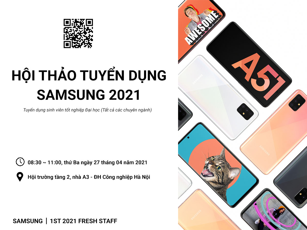 Thông báo tổ chức Hội thảo việc làm của Công ty TNHH Samsung Electronics Việt Nam - 27/04/2021