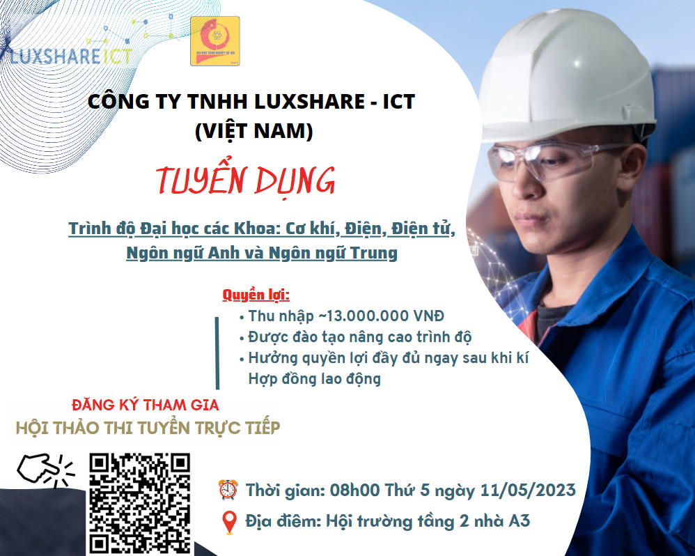 Hội thảo việc làm và tuyển dụng trực tiếp của Công ty TNHH Luxshare-ICT (Việt Nam)