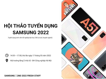 Hội thảo việc làm, hướng nghiệp của Công ty TNHH Samsung Electronics Việt Nam - Thứ 3, ngày 17/05/2022