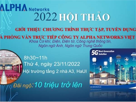 Hội thảo thực tập, tuyển dụng của Công ty Alpha Networks Việt Nam