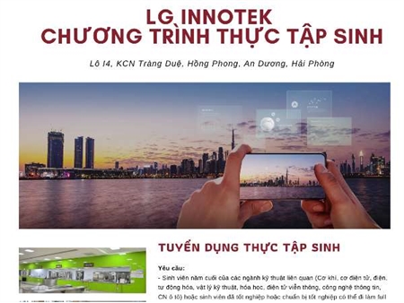 Hội thảo thực tập, tuyển dụng của Công ty TNHH LG Innotek Việt Nam - Thứ 5, ngày 08/12/2022