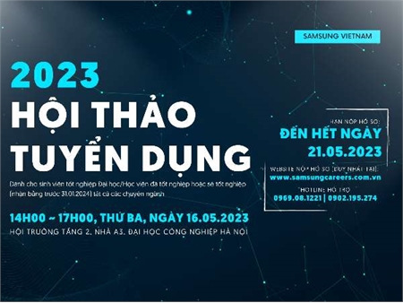 Hội thảo việc làm, hướng nghiệp của Công ty TNHH Samsung Electronics Việt Nam 2023 dành cho Sinh viên trình độ Đại học