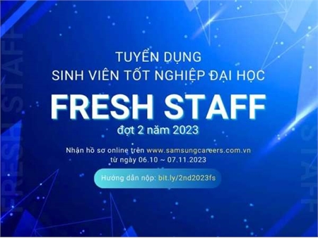 Thông báo chương trình tuyển dụng của Samsung Việt Nam