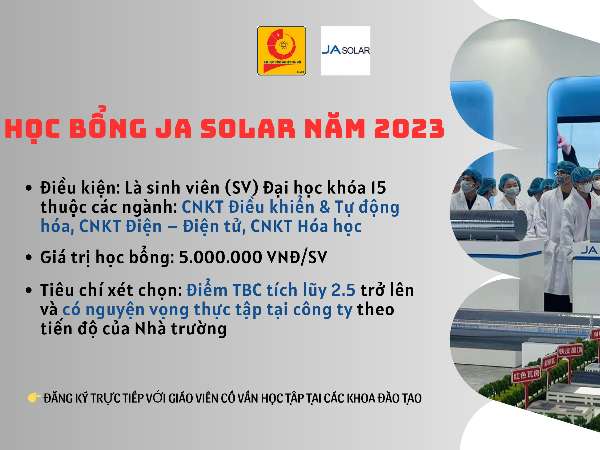 Thông báo chương trình Học bổng của Công ty TNHH JA Solar