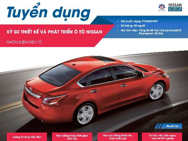 Thông báo tuyển dụng của Công ty TNHH Nissan Automotive Technology Việt Nam